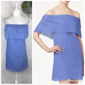 Kenzie Eyelet off the shoulder lined dress.